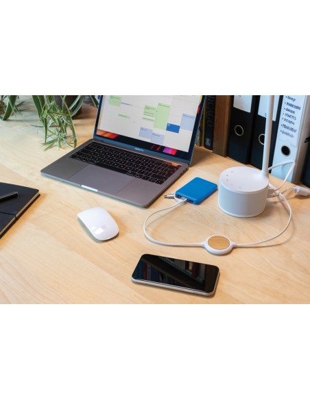 Cavo 3 in 1 con caricatore wireless in bambù da 5W Cavo 3 in 1 con caricatore wireless in bambù da 5W